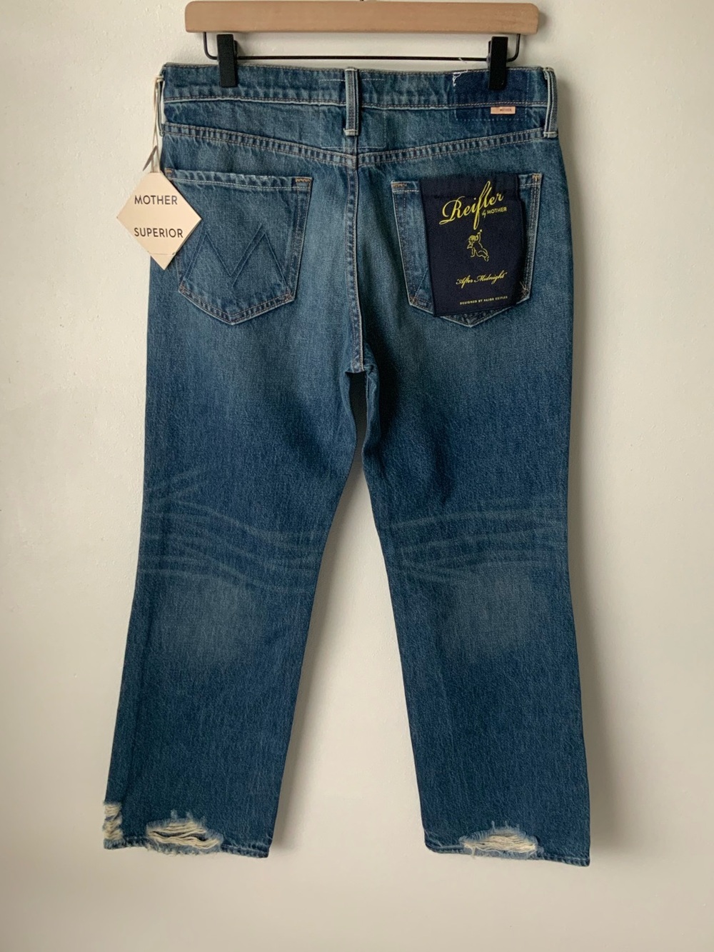 NWT MOTHER SUPERIOR Jeans Lil’ Mother Lil’ Reifler After Midnight Blue Size 29 - Picture 3 of 16